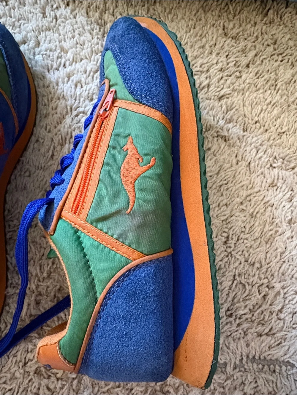 kangaROOS Blue, Green & Orange Kids Lace-Up Sneakers